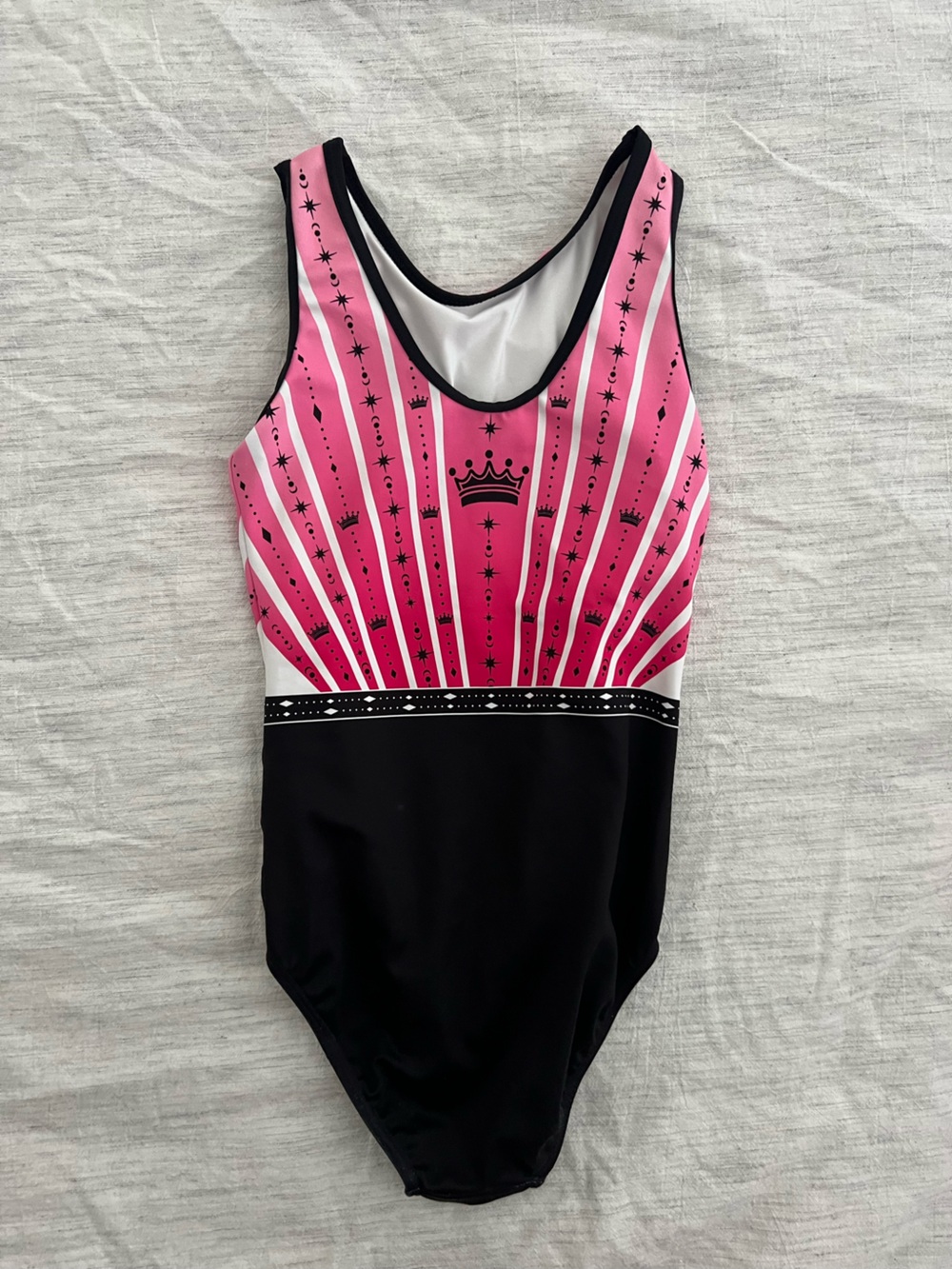 Girls Beam Queen Bootcamp (BQBC) Sylvia P Gym Leo with Pink Starburst Design - Picture 2 of 3